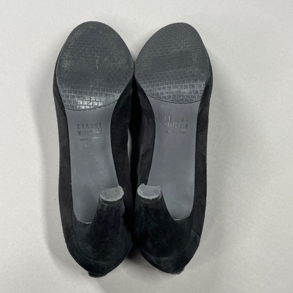 Stuart Weitzman Shoes Womens 7 black suede heels designer classic - Picture 11 of 13